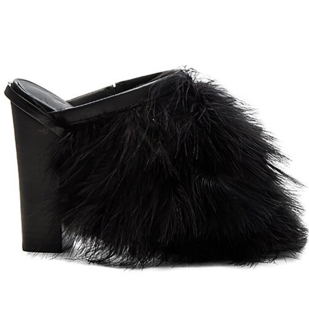 Tibi Bee Feather Mules